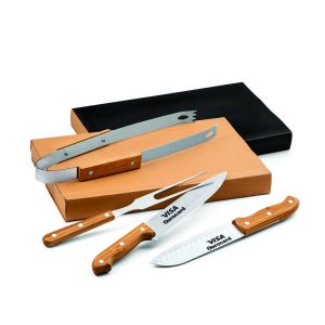 2 Kit Churrasco Estojo Kraft Personalizado