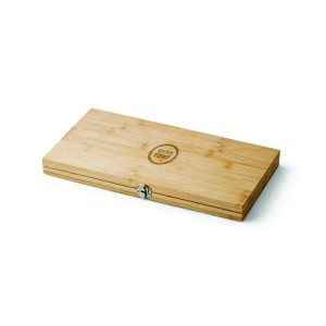 31 Kit Churrasco com Caixa Bambu Personalizado