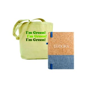6 Kit Ecológico Ecobag e Agenda Cortiça