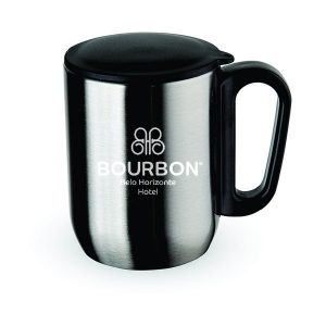 7 Caneca de inox com Cabo e Tampa