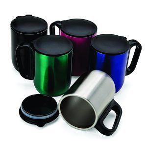 71 Caneca de inox com Cabo e Tampa