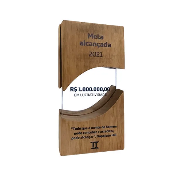 Troféu de Madeira Personalizado Troféu de Madeira Personalizado