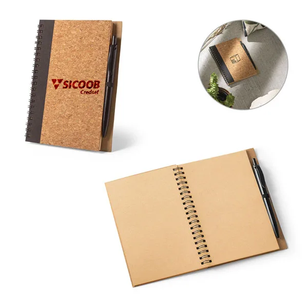 Caderno em Cortiça Personalizado Caderno em Cortiça Personalizado