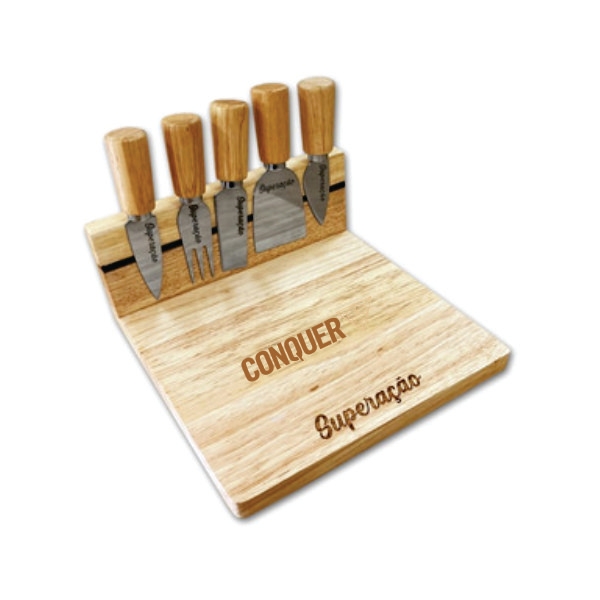 Kit Queijo em Madeira Personalizado