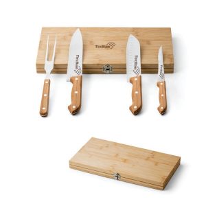 Kit Churrasco com Caixa Bambu Personalizado