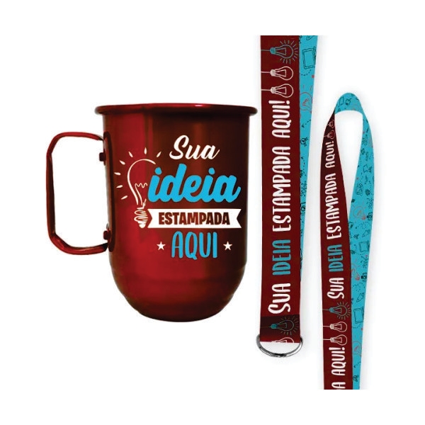 Caneca com cordão personalizado