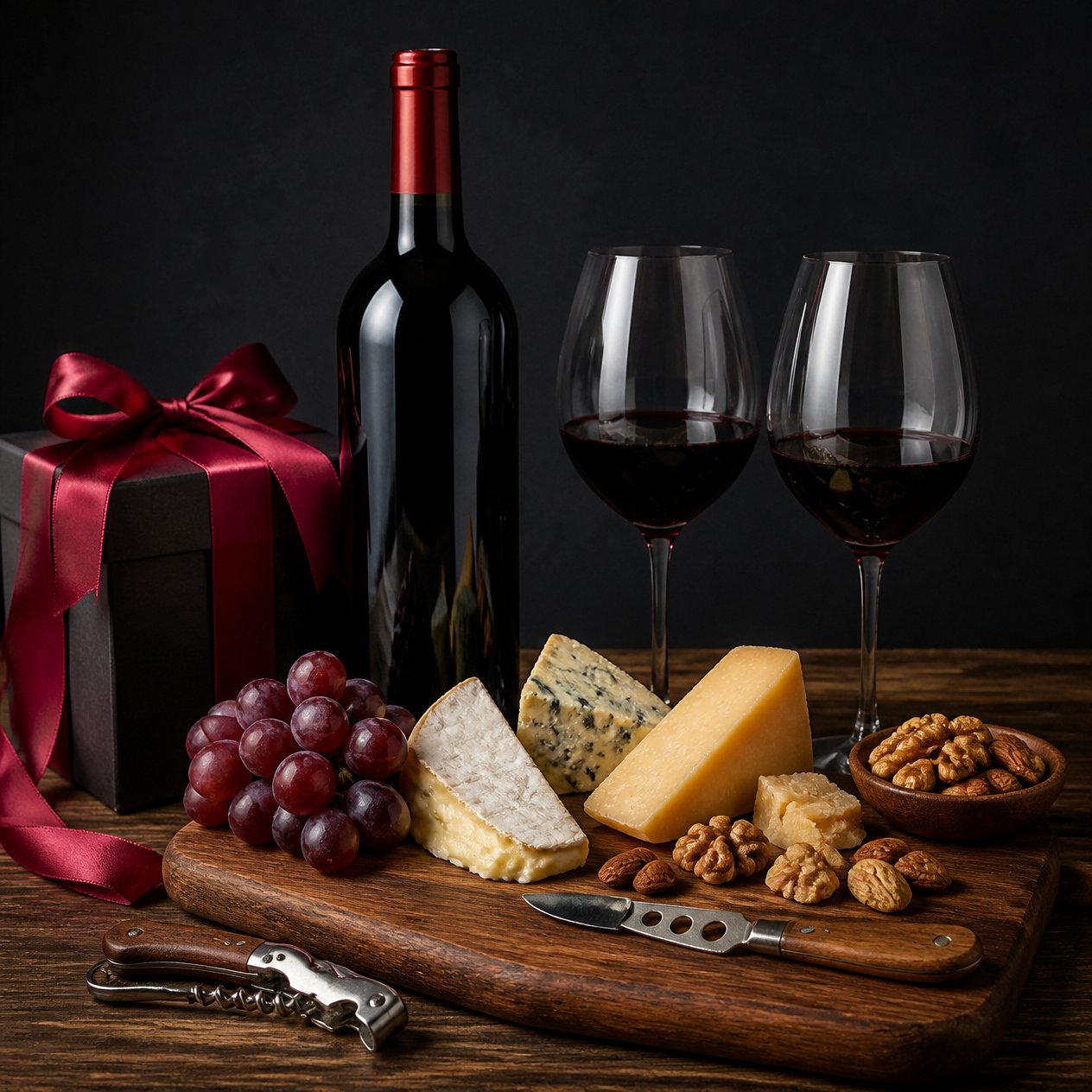 Kit de Natal Vinho e Queijos